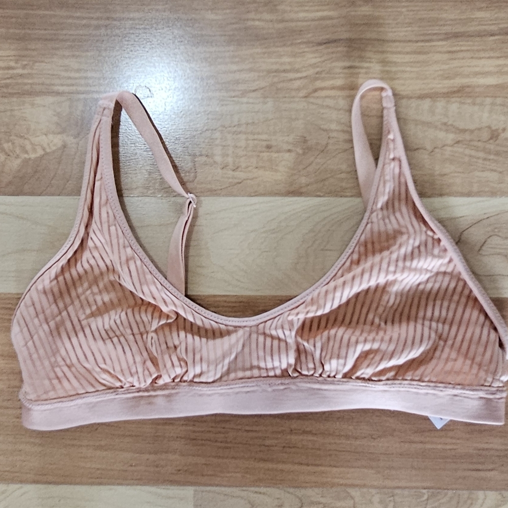 Peach Ribbed Bralette